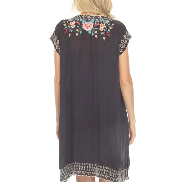 Johnny Was Keva Floral Embroidered Dress XS C 38320-4 - Picture 3 of 7